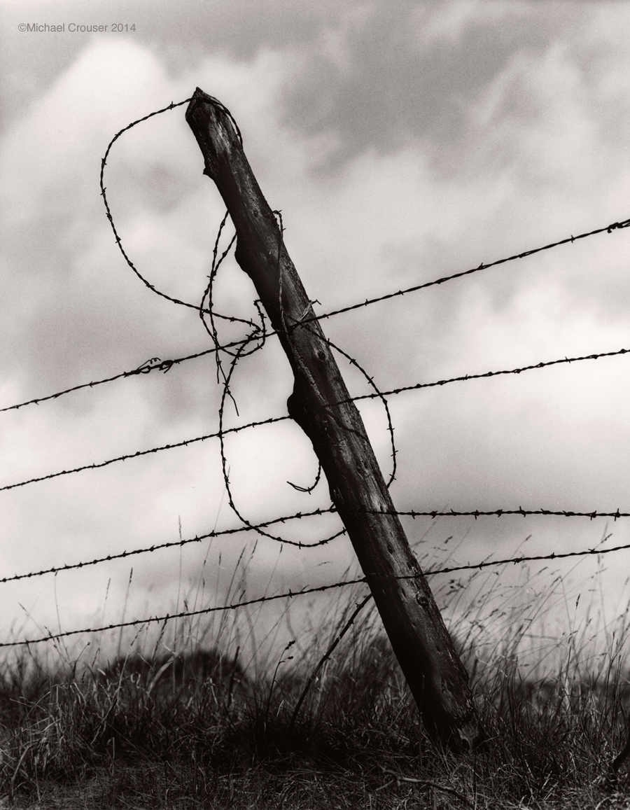 Close-up of a weathered fence post