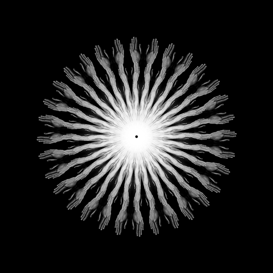 Radial mandala pattern of repeated human figures