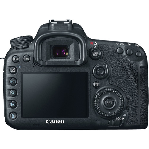 Rear screen, AF-ON button and control dials of the Canon EOS 7D Mark II