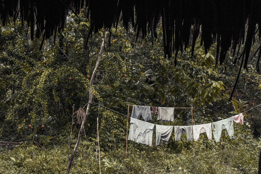 Laundry hanging among trees
