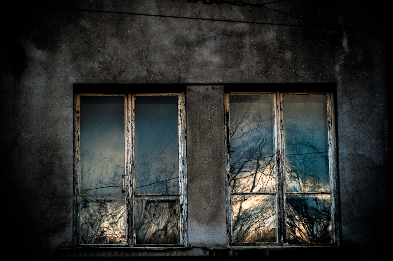 Weathered blue doors