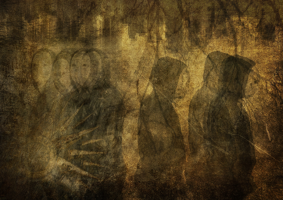Darkened_Introspection#6_Andrew_Paranavitana Layered silhouettes in a dark textured scene