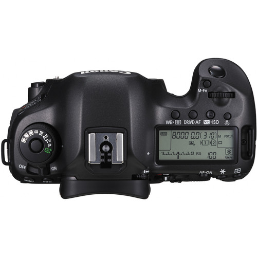 Top controls of Canon EOS 5DS R camera