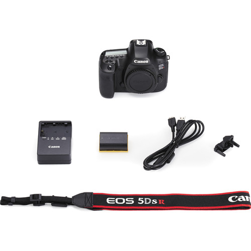 Canon EOS 5DS R camera body and included accessories