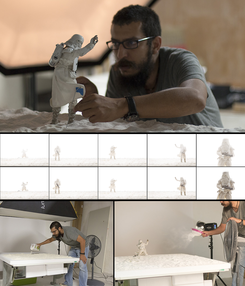 Behind the scenes of 'A White Storm B' - stormtrooper scale-model shoot by Felix Hernandez
