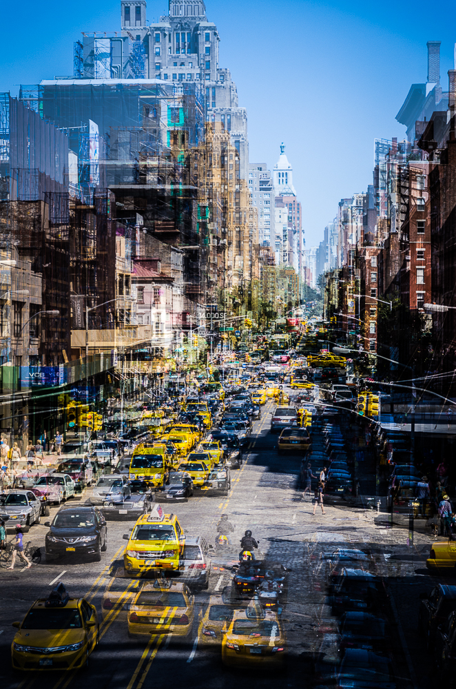 Heartbeat 1 - multi-exposure cityscape by Francoise Hillemand