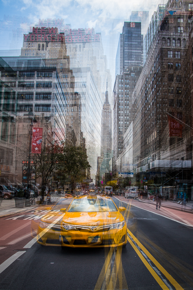 Heartbeat 10 - multi-exposure cityscape by Francoise Hillemand