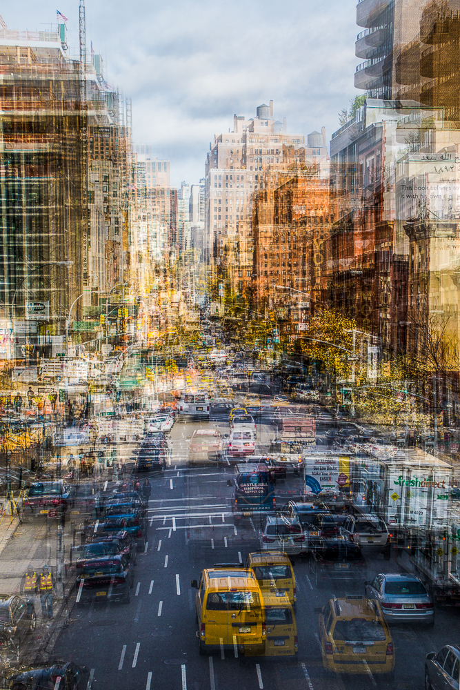 Heartbeat 11 - multi-exposure cityscape by Francoise Hillemand