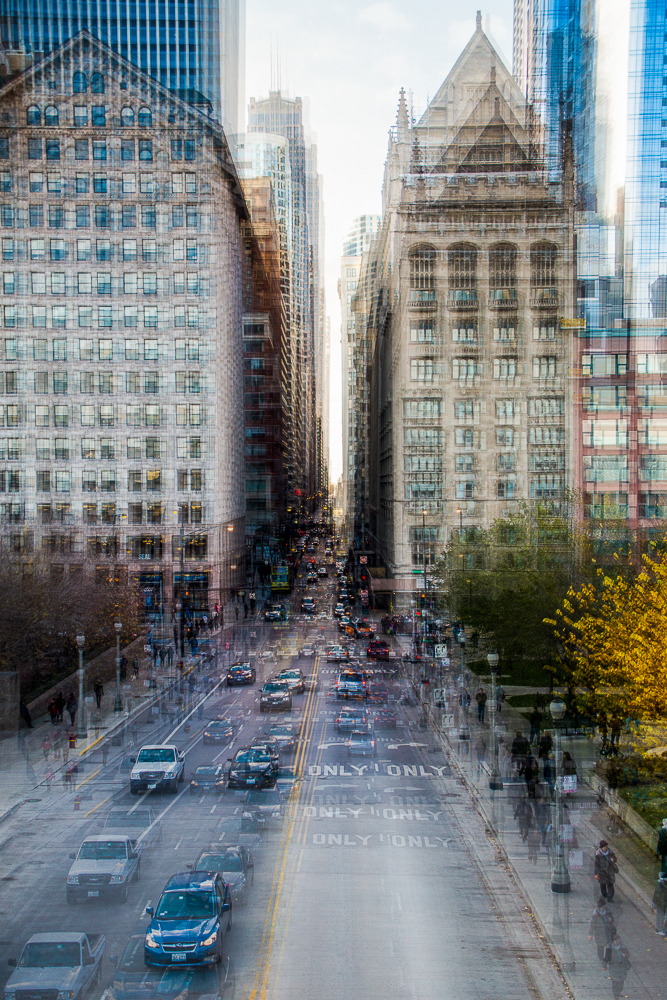 Heartbeat 12 - multi-exposure cityscape by Francoise Hillemand