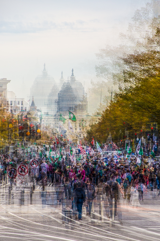 Heartbeat 6 - multi-exposure cityscape by Francoise Hillemand