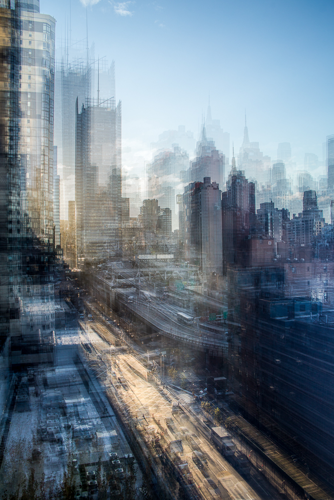 Heartbeat 9 - multi-exposure cityscape by Francoise Hillemand