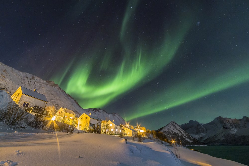 'Arctic Town II' - northern lights photograph by Nicolas Raspiengeas