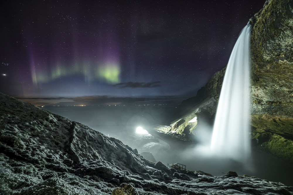 'Solar Falls' - northern lights photograph by Nicolas Raspiengeas