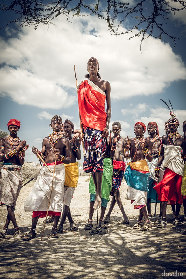 Samburu warriors performing a jumping dance - Daniel Schuhmacher