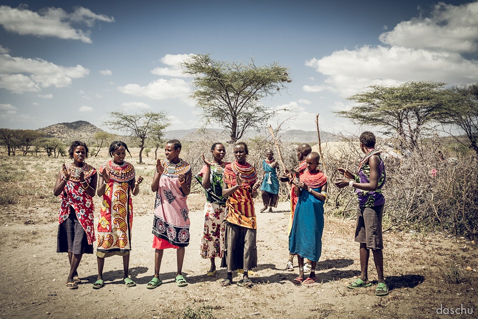Samburu women dancing together in the village - Daniel Schuhmacher