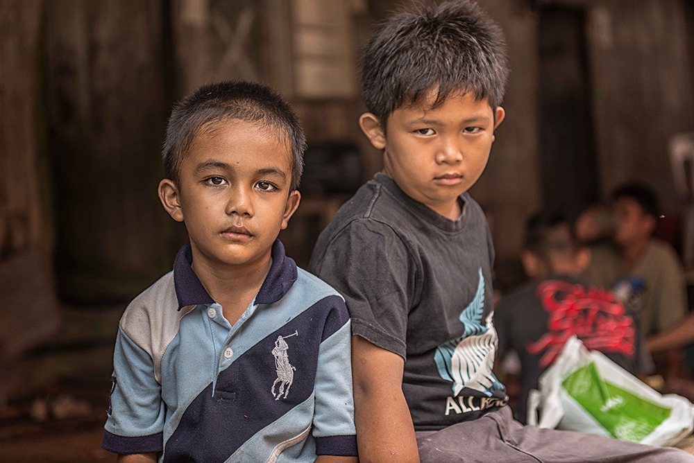 Portrait of two Bidayuh boys - The Native of Sarawak by Edanan Taiban
