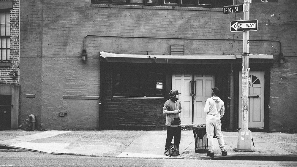 Two people on a One Way street corner - New Yorkers by Lebrvn Creations