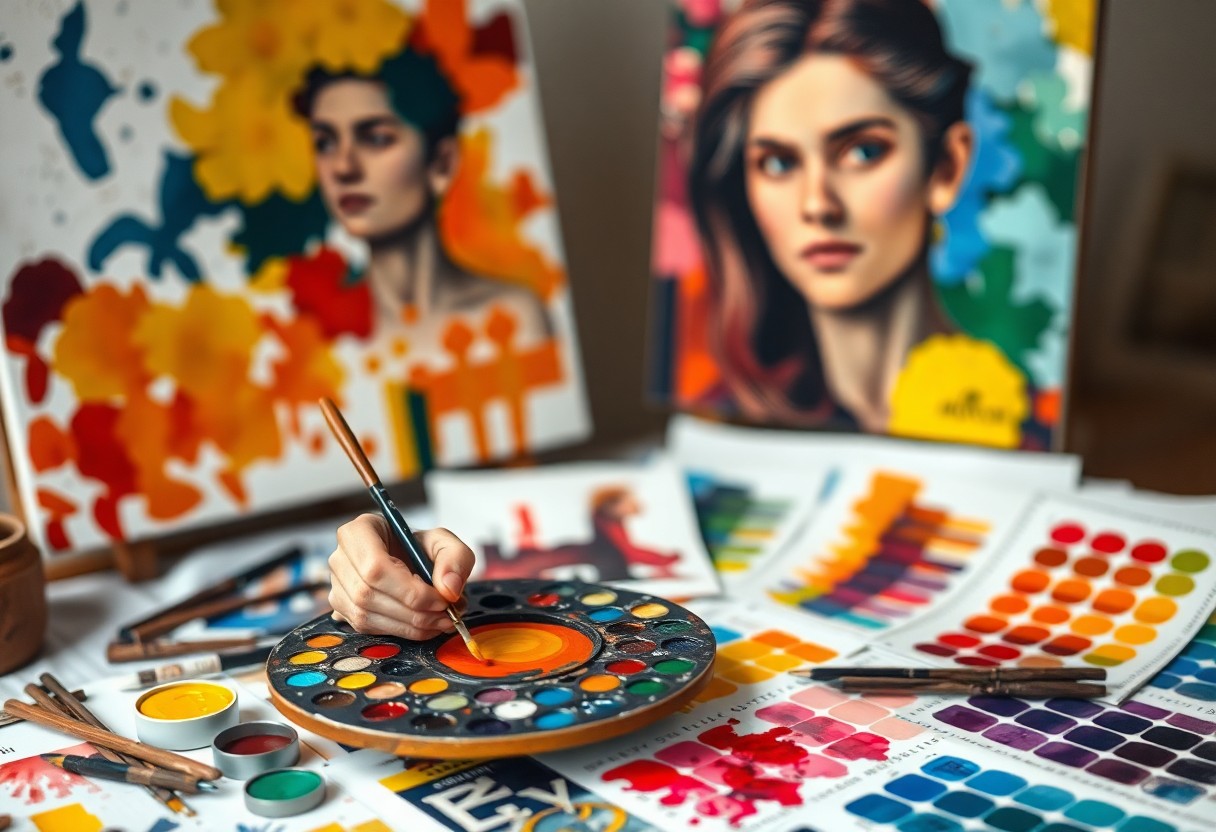 What Elements Contribute To Harmonious Color Palettes In Portraits?