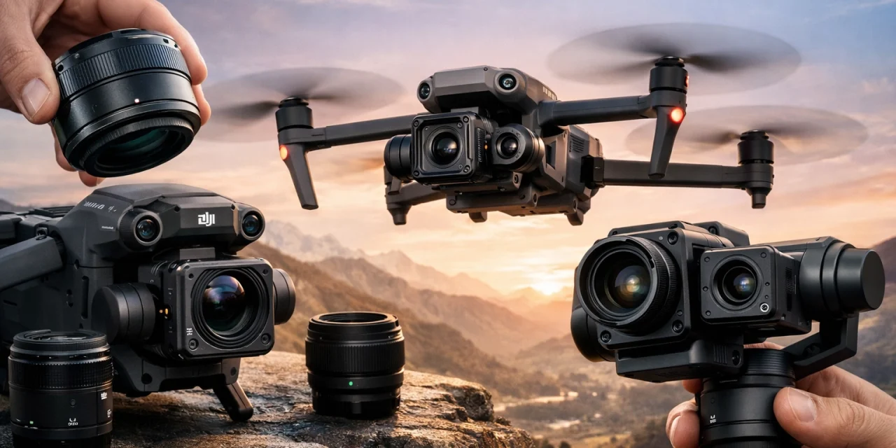 DJI’s Busy Month: Swappable Lenses and Dual-Camera Gimbals?