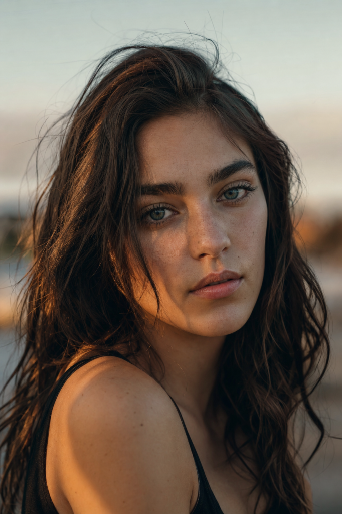 Shallow depth of field, natural skin tones, magazine quality