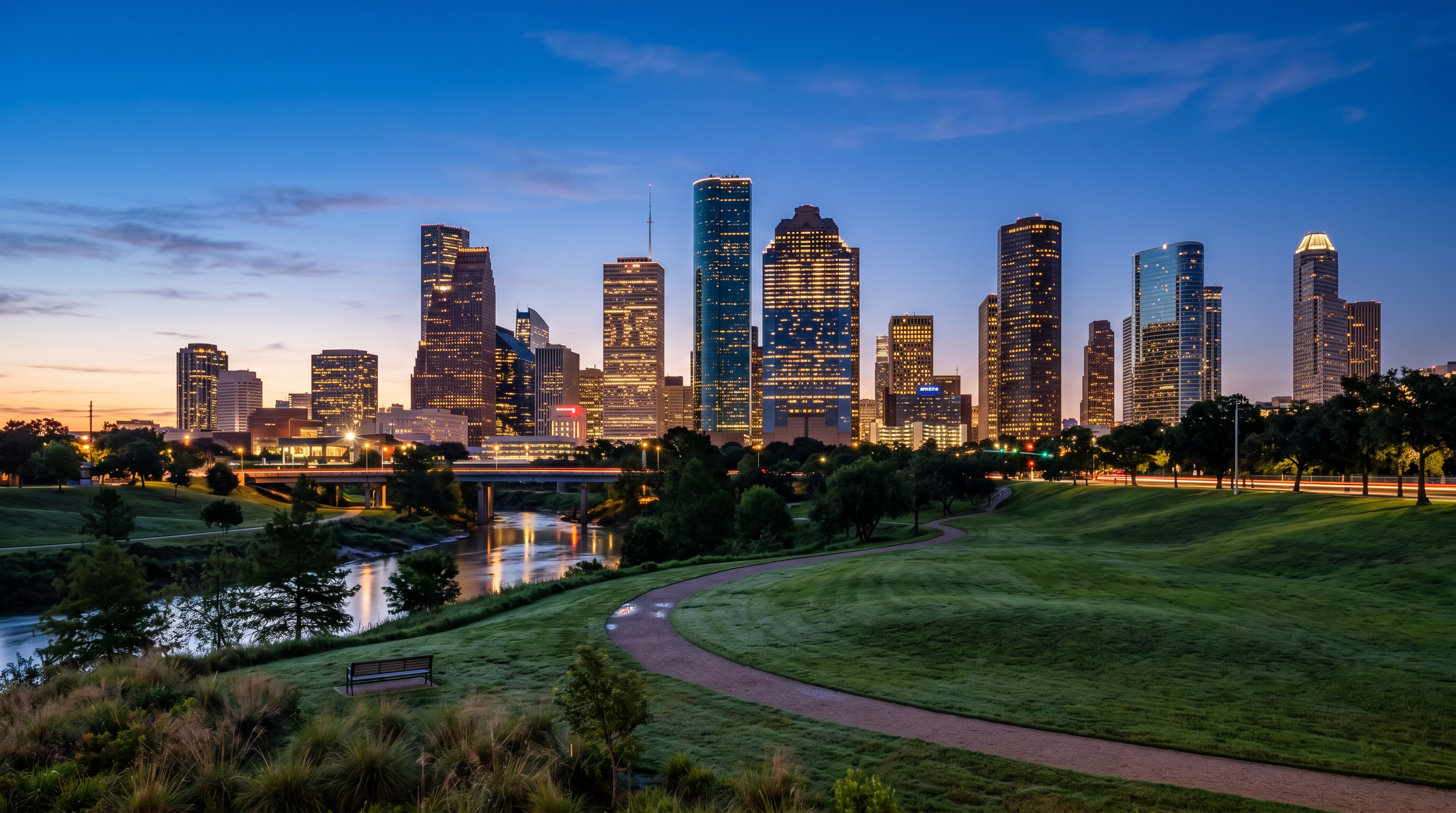 Eleanor Tinsley Park — Skyline Lawn — from the Houston Photographer's Guide