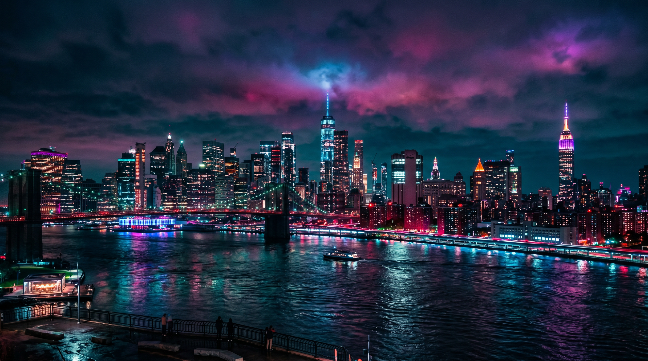 NYC skyline night after cityscape lightroom presets applied