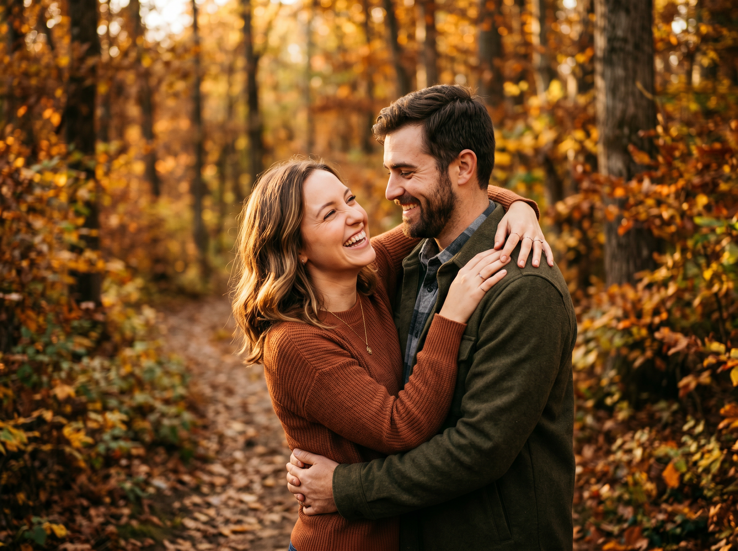Couple environmental portrait after preset