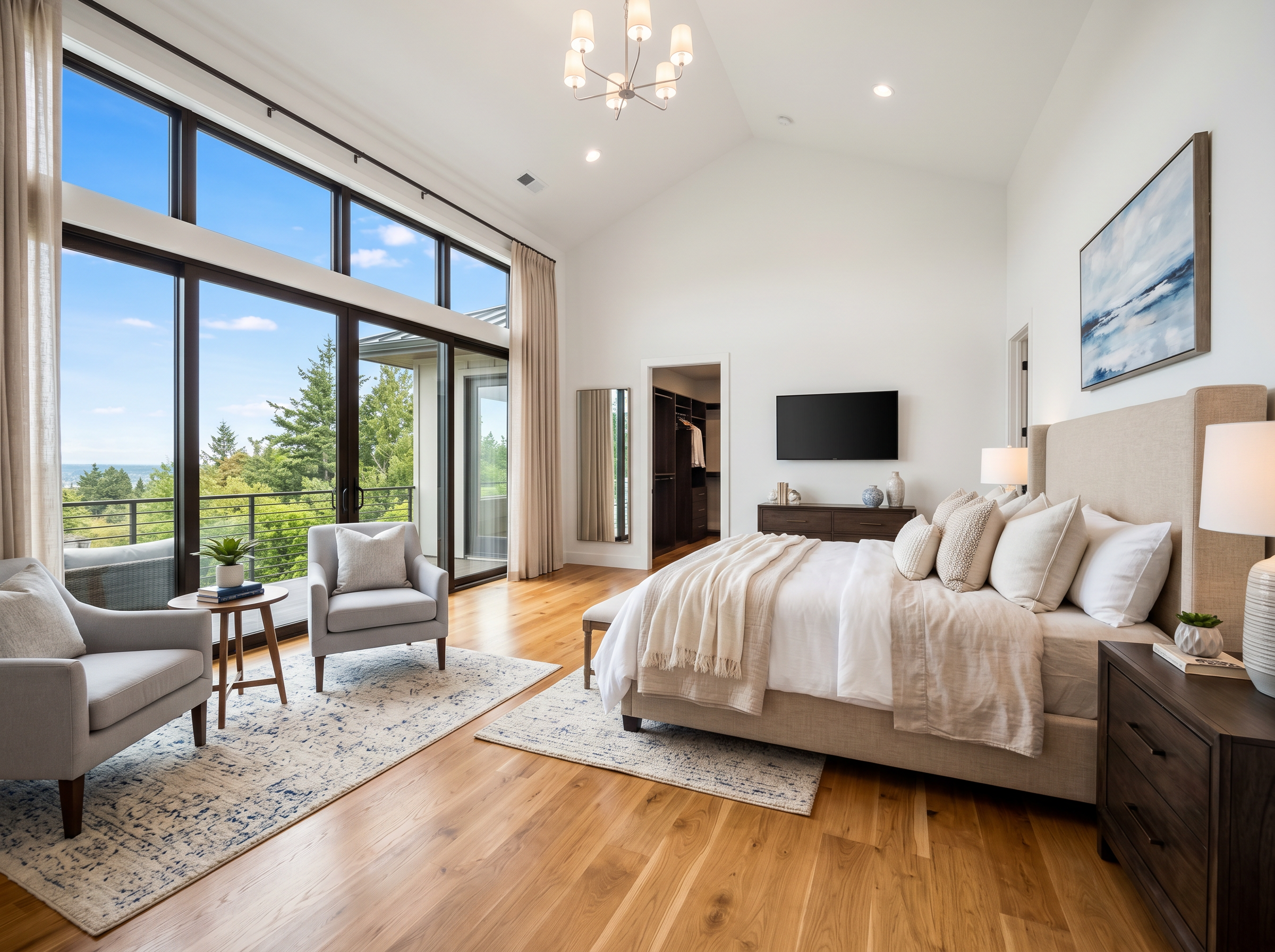 Primary bedroom after real estate preset