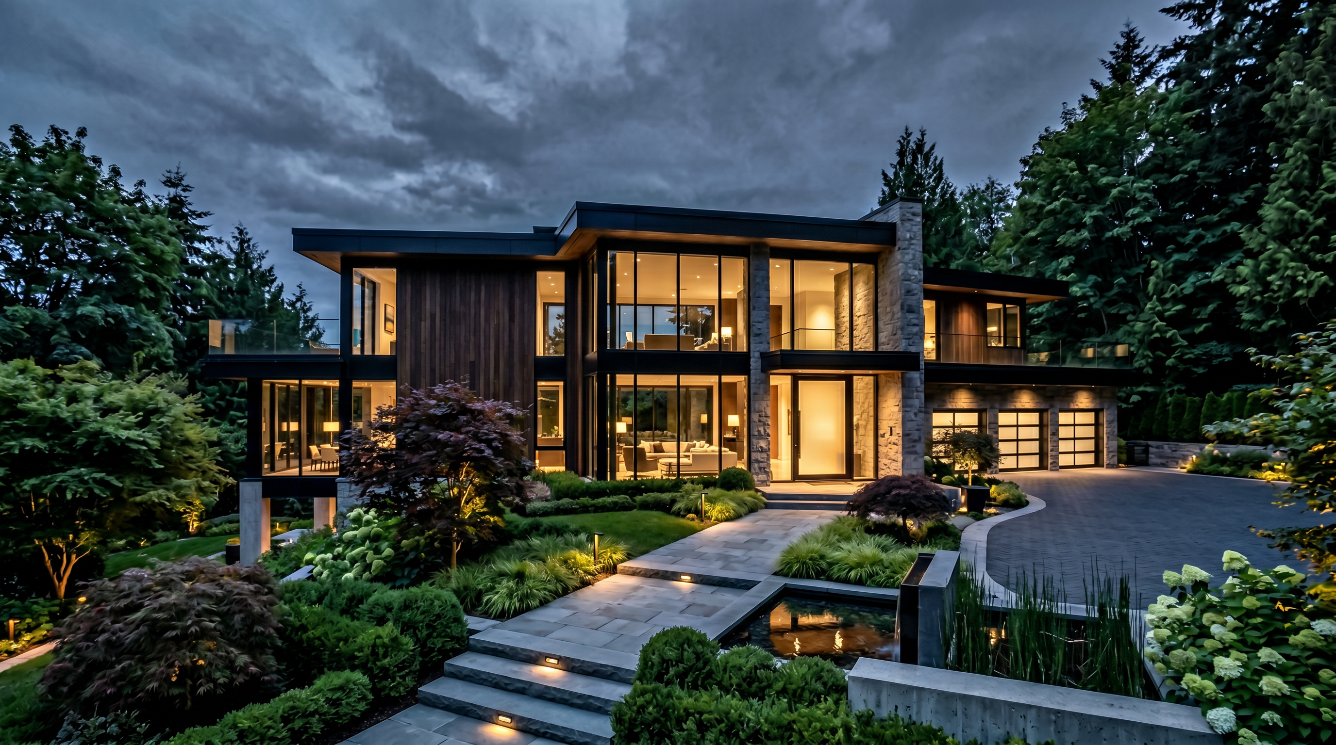 Twilight exterior before real estate preset