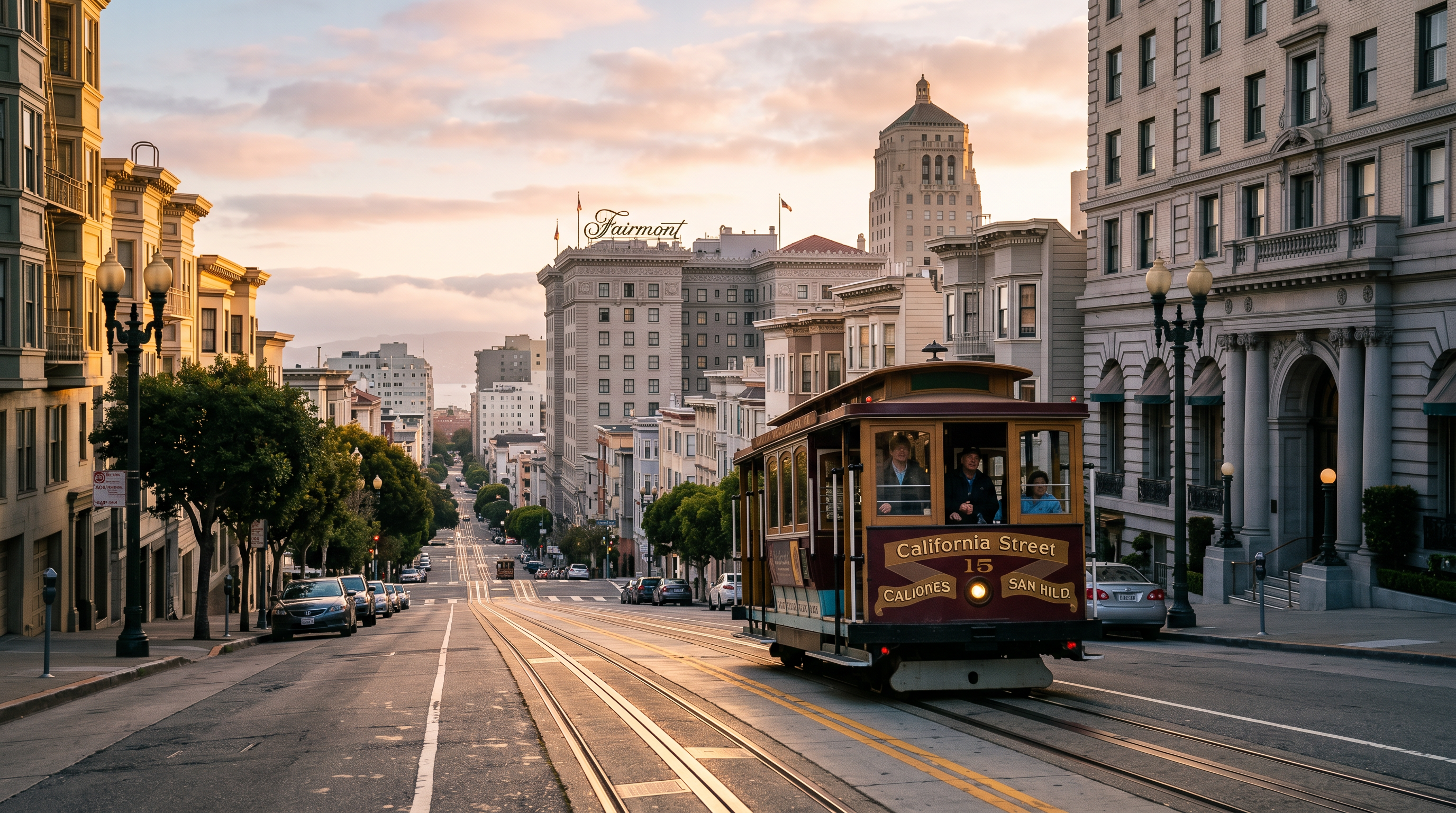 Cable Car on California Street — Nob Hill San Francisco photography sample