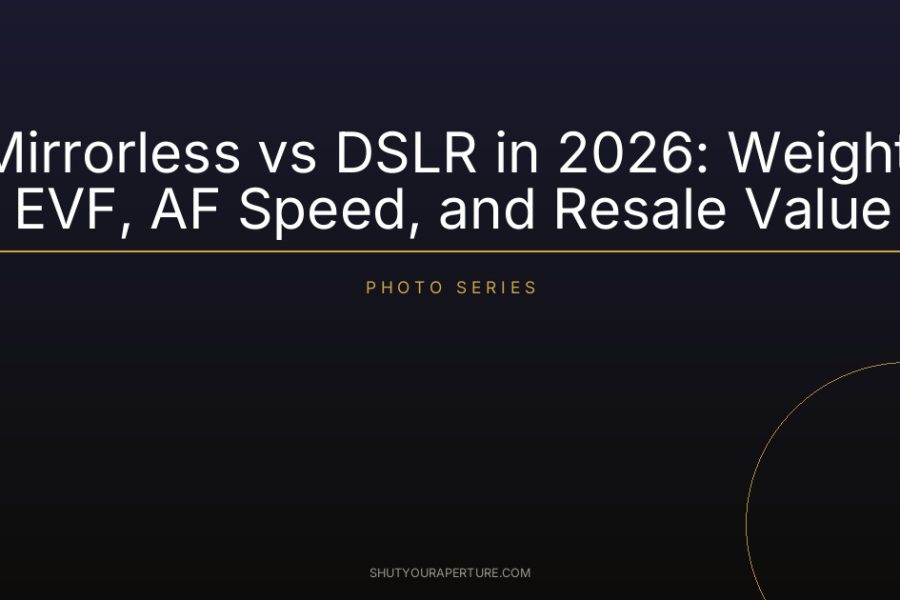 Mirrorless vs DSLR in 2026: Weight, EVF, AF Speed, and Resale Value