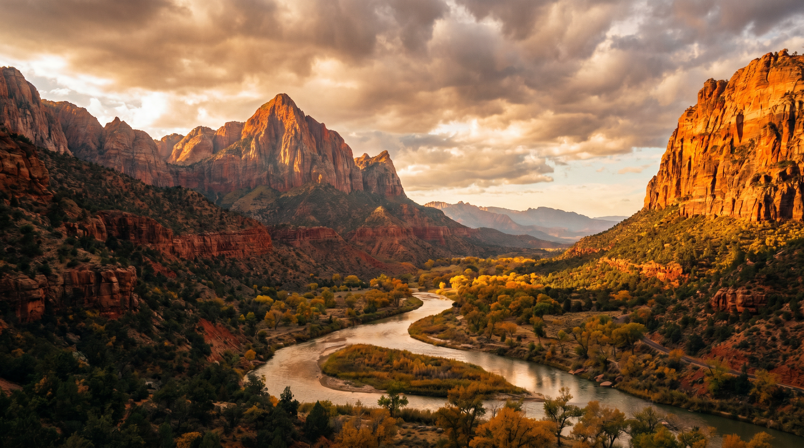 The Watchman at sunset, Zion National Park — the most photographed view in the park
