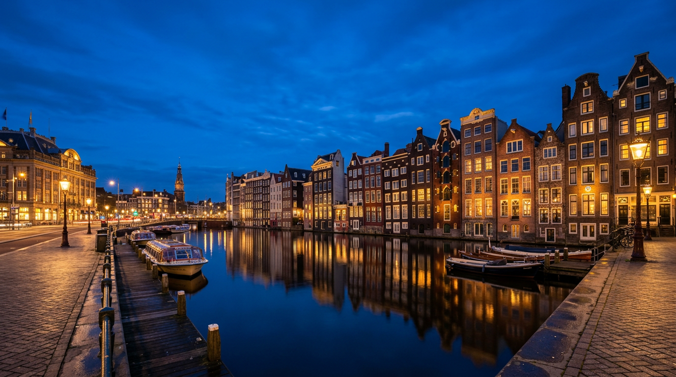 Damrak Waterfront Row Houses Amsterdam photography sample