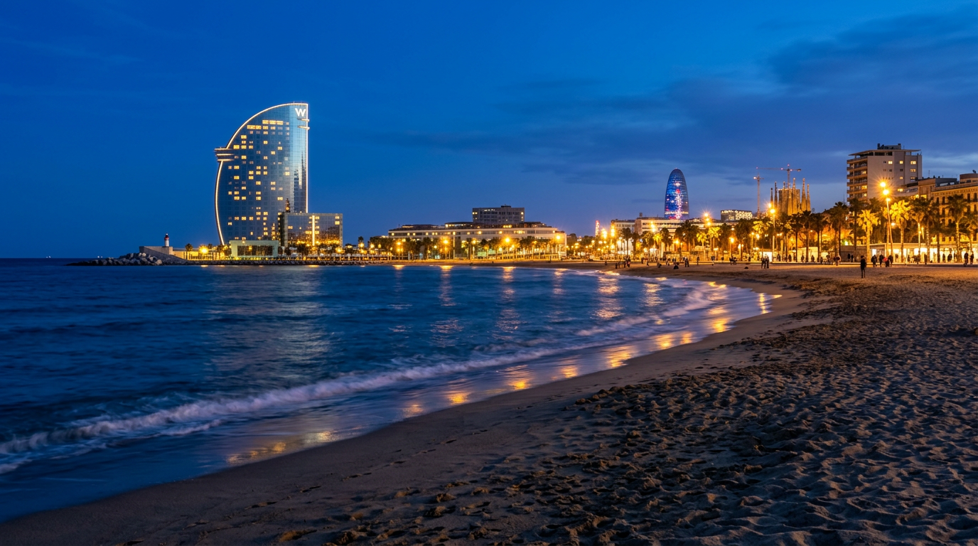 Barceloneta Beach and W Hotel Barcelona photography sample