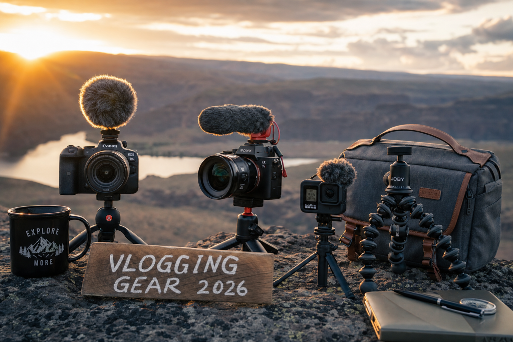 Detail-rich photograph related to Best Camera for Vlogging 2026, late golden hour light, photorealistic, no text