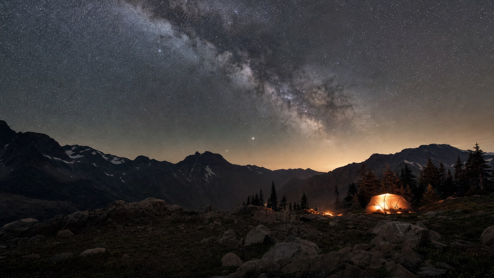 Milky Way and night sky over the iconic landmark of Olympic National Park — a classic astrophotography composition for the park