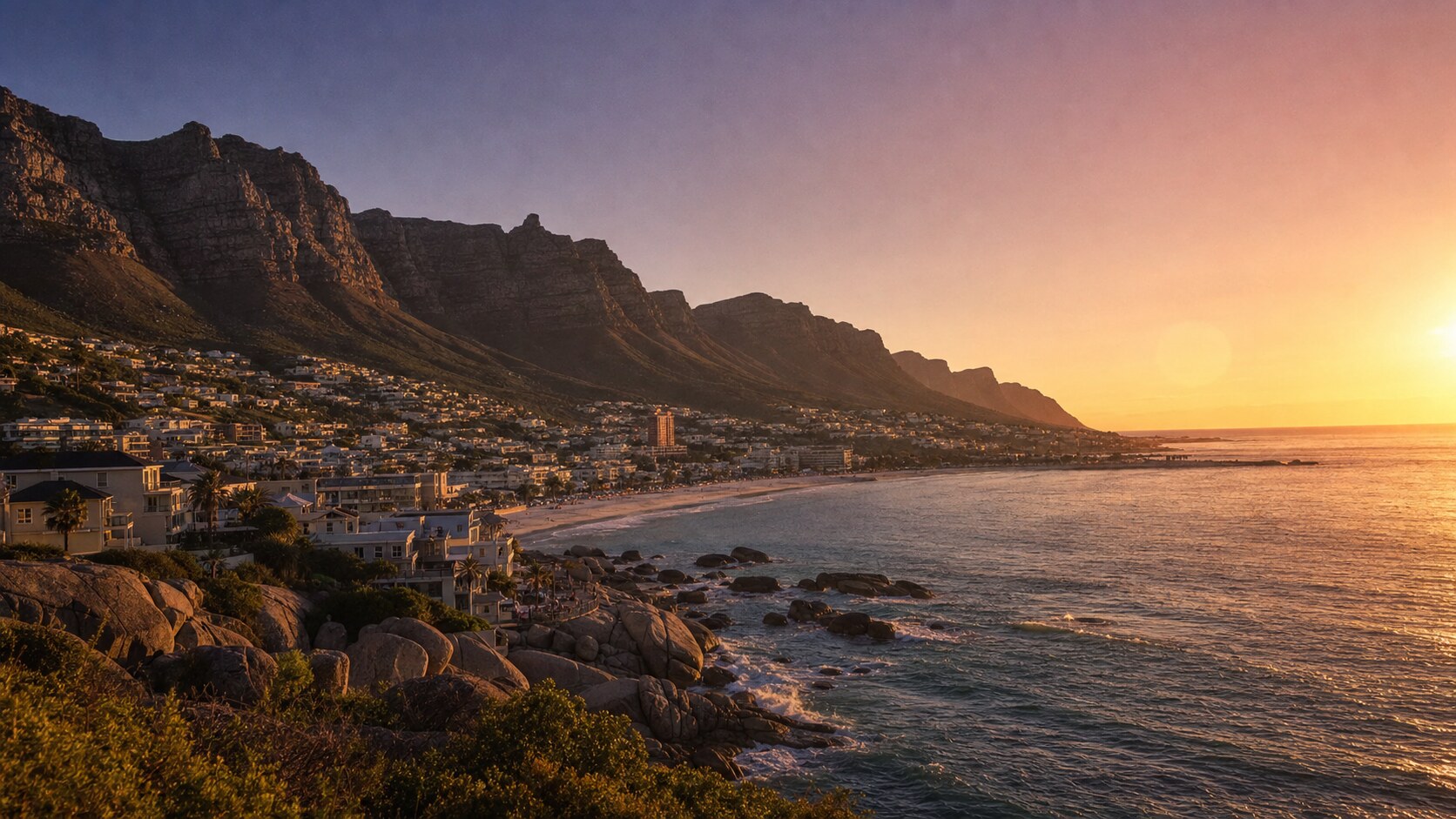 Cape Town photography tour at golden hour — wide landscape view from the main scenic vantage point used by photographer-led tours