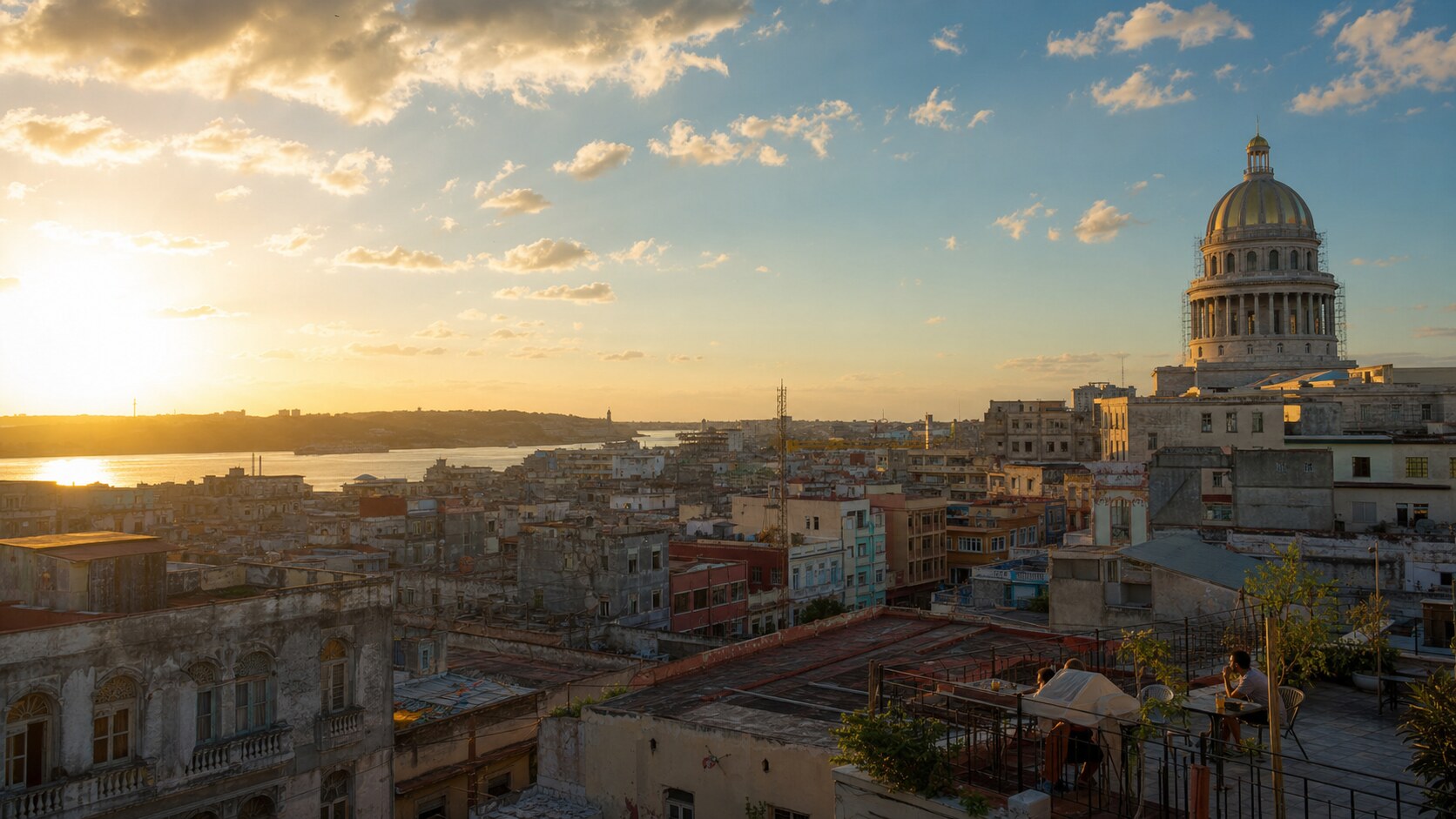 Cuba photography tour at golden hour — wide landscape view from the main scenic vantage point used by photographer-led tours
