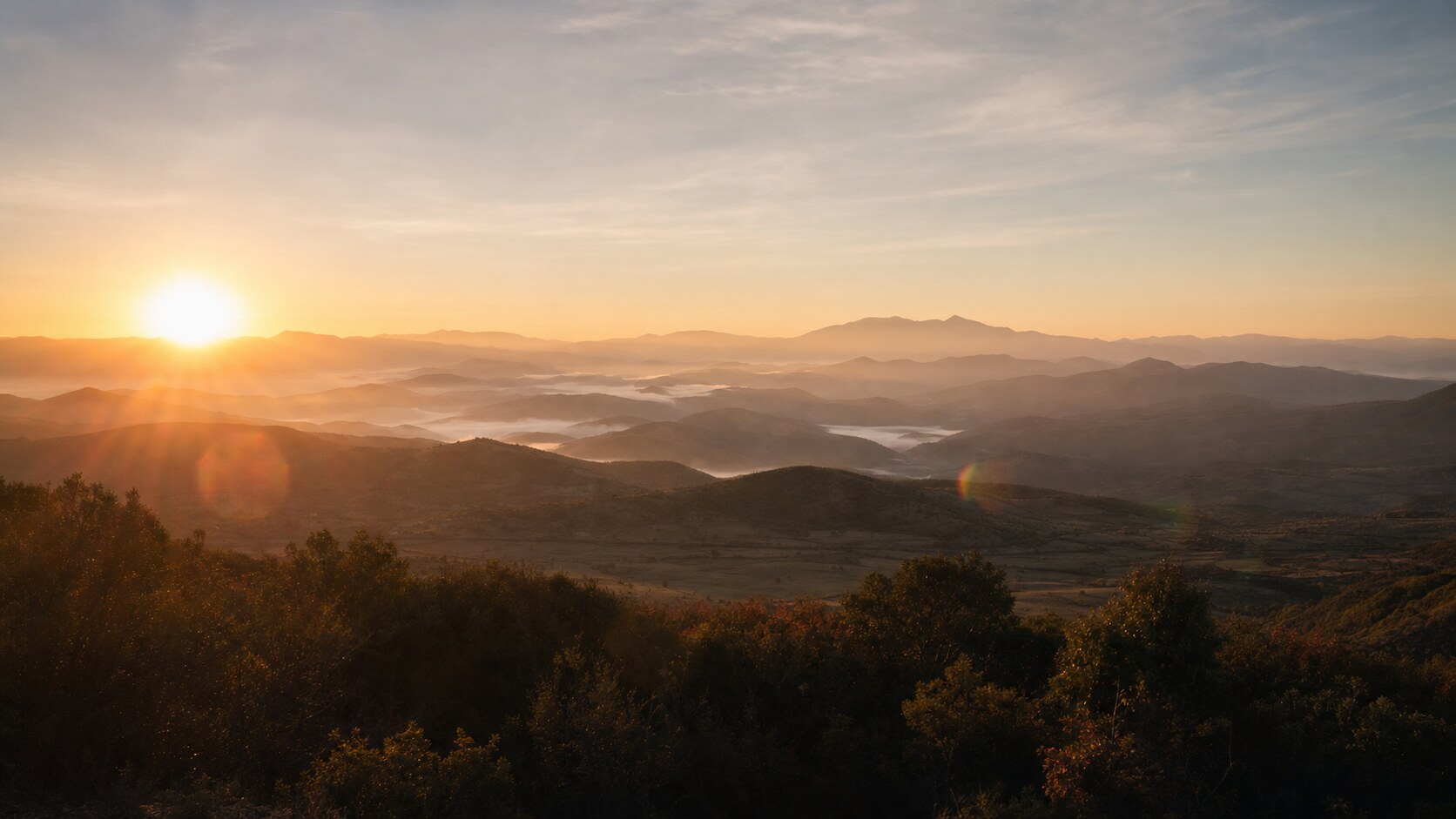 Sunrise aerial-style view of Greece, the signature opening shot most photography tours begin with