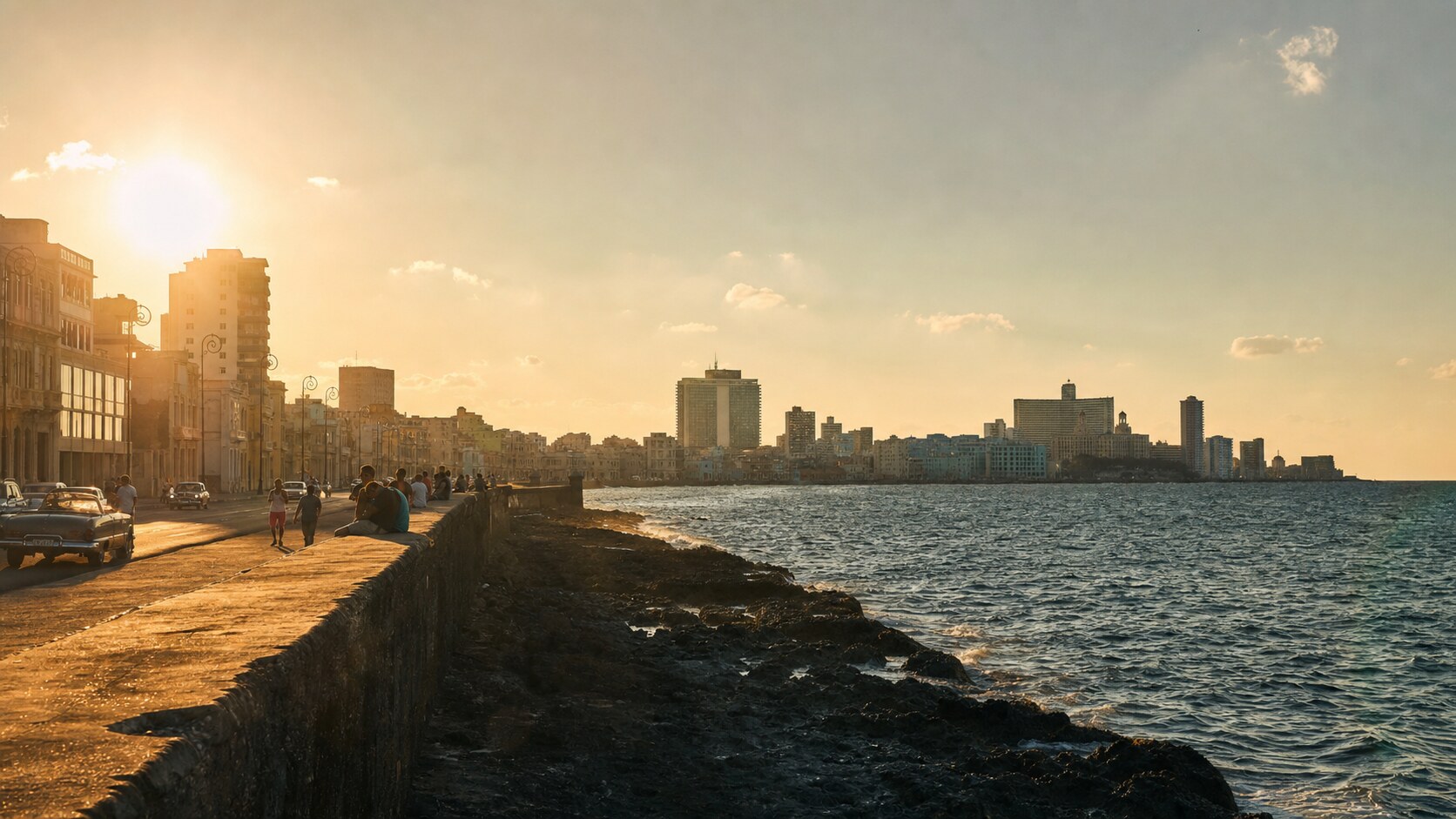 Havana photography tour at golden hour — wide landscape view from the main scenic vantage point used by photographer-led tours