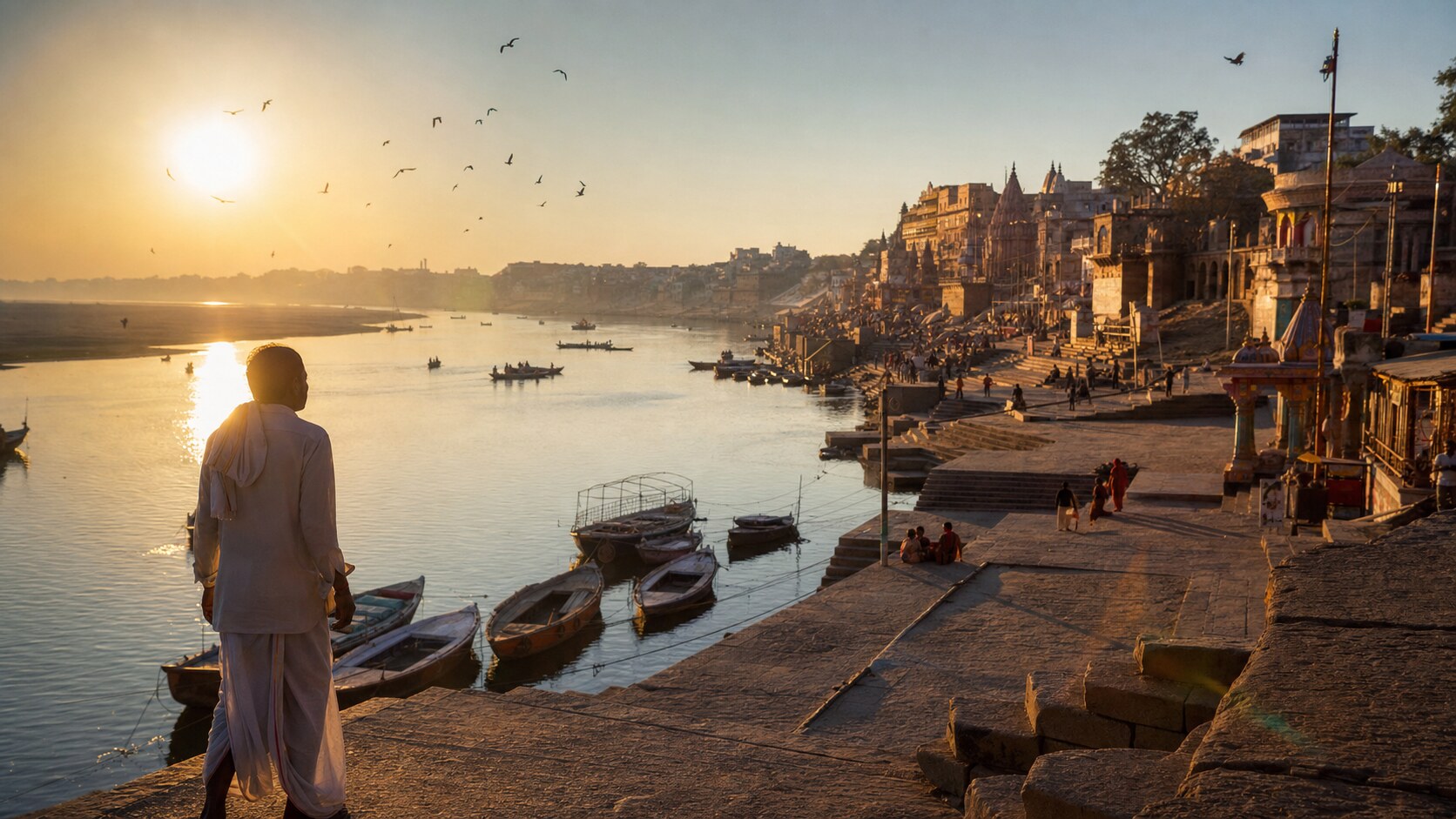India photography tour at golden hour — wide landscape view from the main scenic vantage point used by photographer-led tours