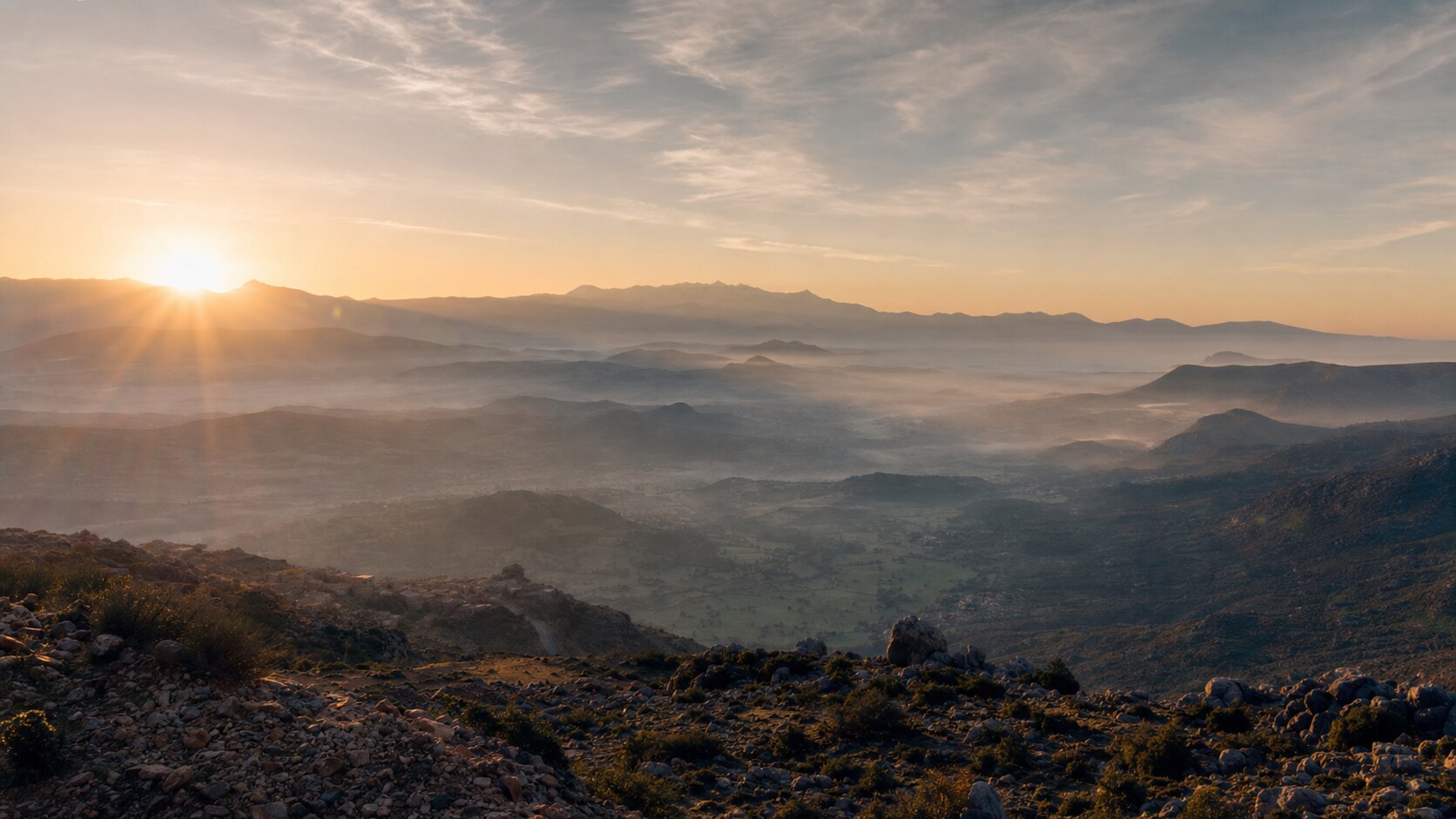 Sunrise aerial-style view of Morocco, the signature opening shot most photography tours begin with