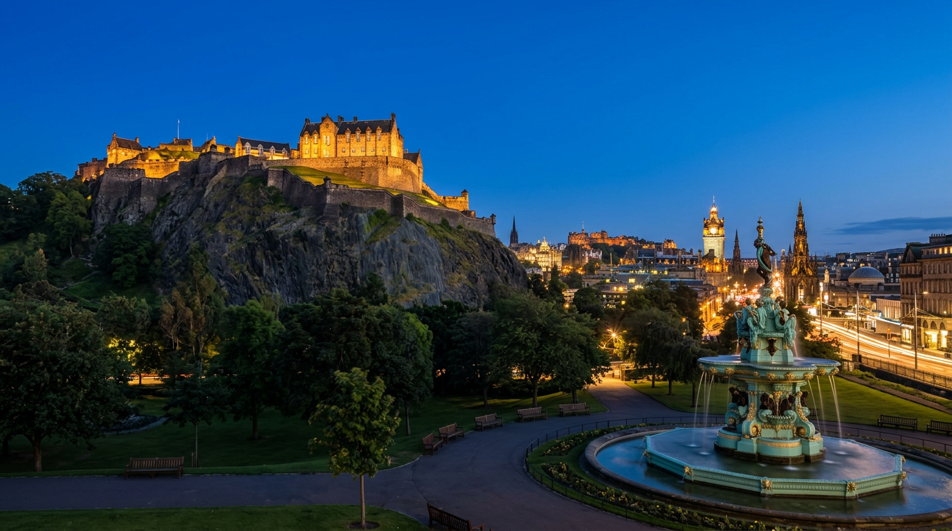 Edinburgh Castle — Princes Street Gardens Viewpoint — from the Edinburgh Photographer's Guide
