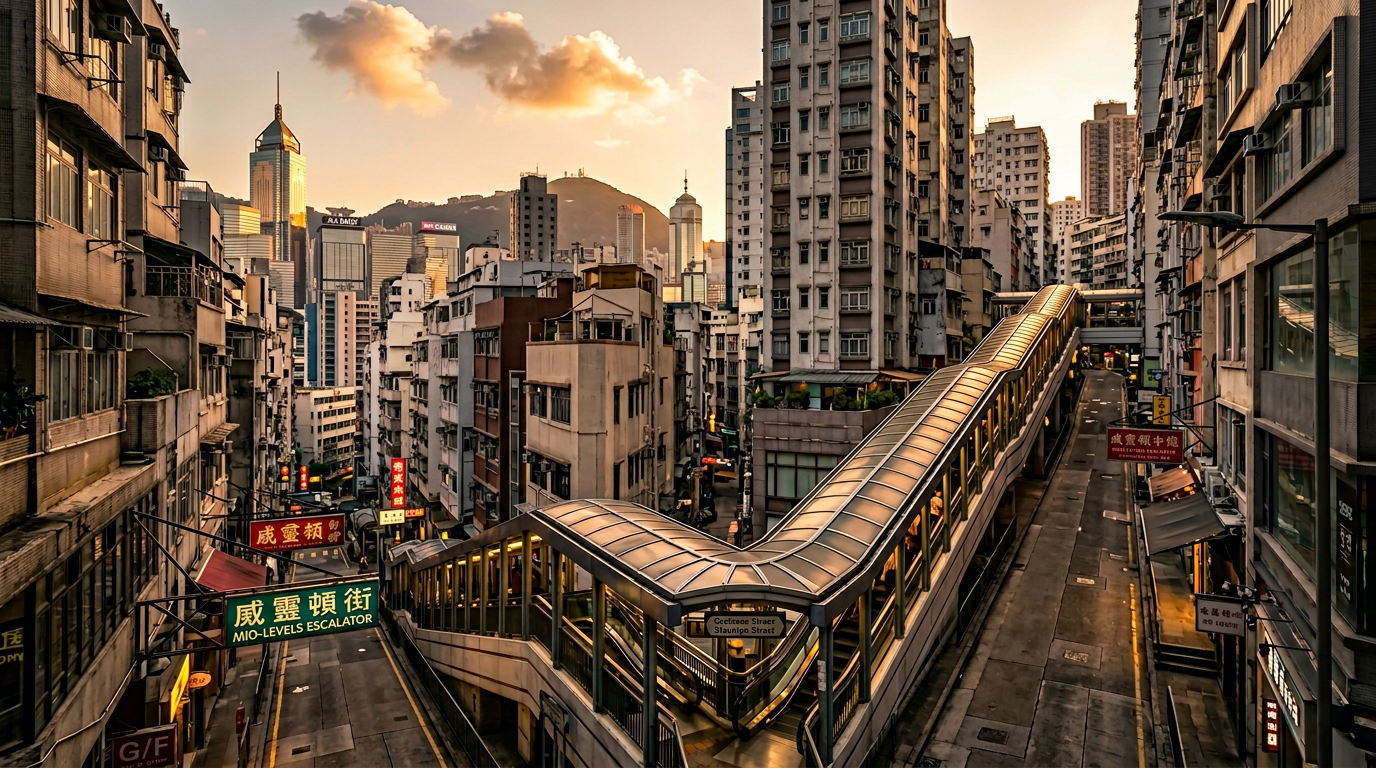 Central–Mid-Levels Escalator Hong Kong photography sample