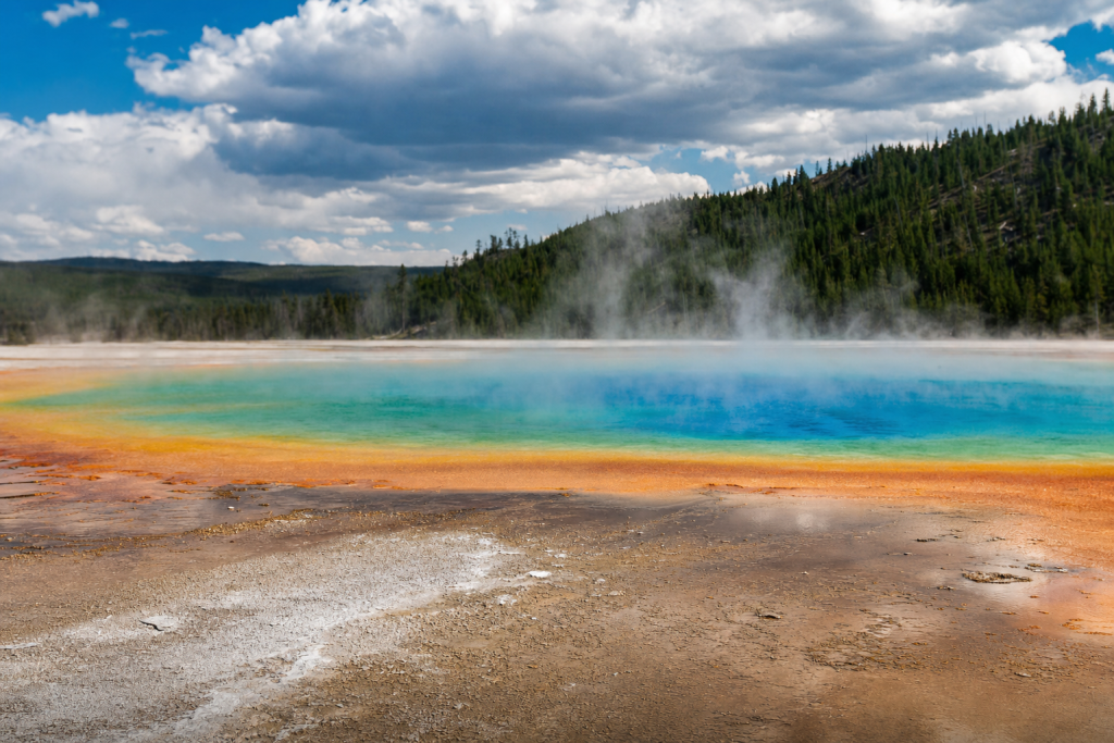 Atmospheric scene related to How to Photograph Grand Prismatic Spring, soft directional light