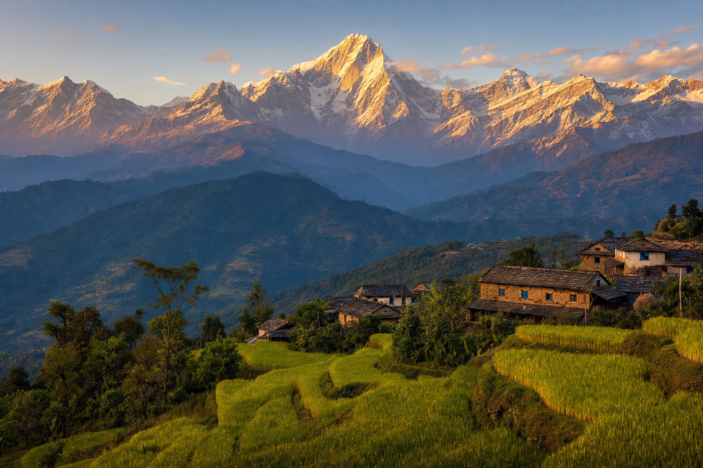 Detail-rich photograph related to Photography Guide to Nepal, late golden hour light, photorealistic, no text