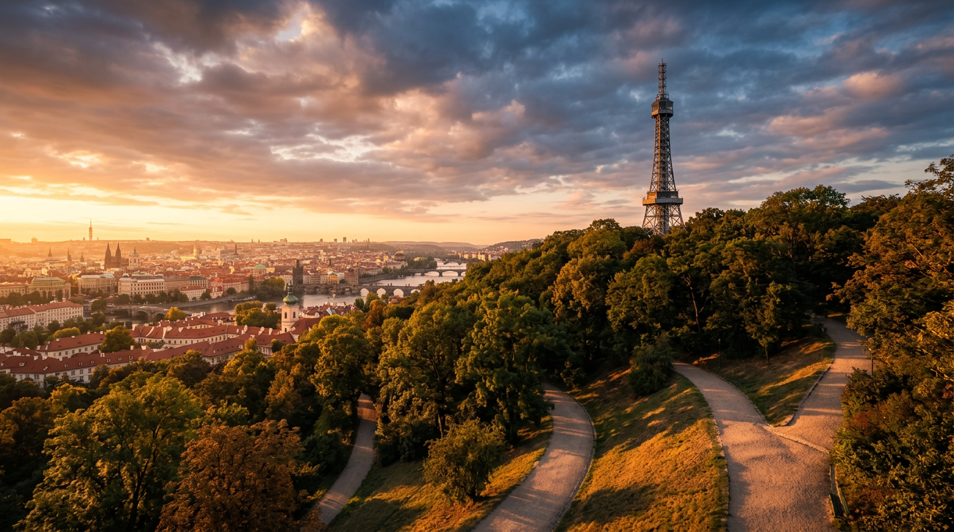 Petřín Tower + Hill Prague photography sample