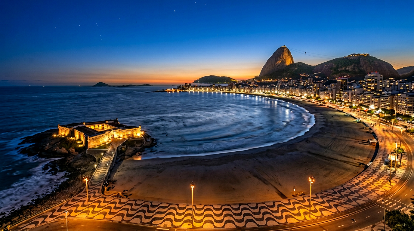 Copacabana Beach — Promenade and Fort Rio de Janeiro photography sample