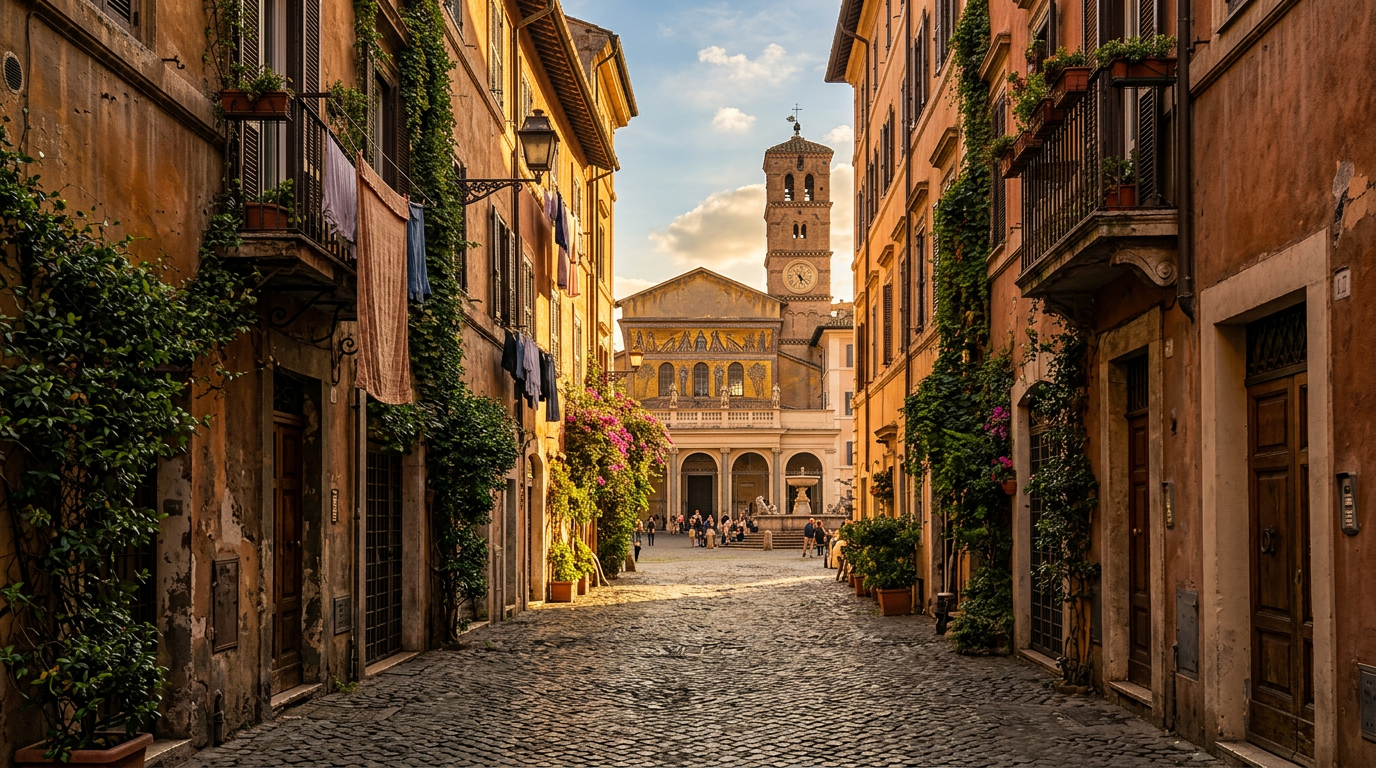 Trastevere Neighborhood — Santa Maria & Narrow Lanes Rome photography sample