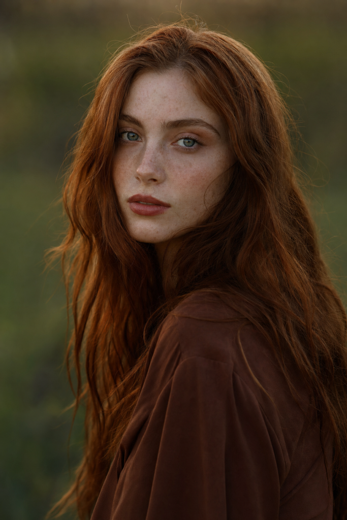 Shallow depth of field, natural skin tones, magazine quality